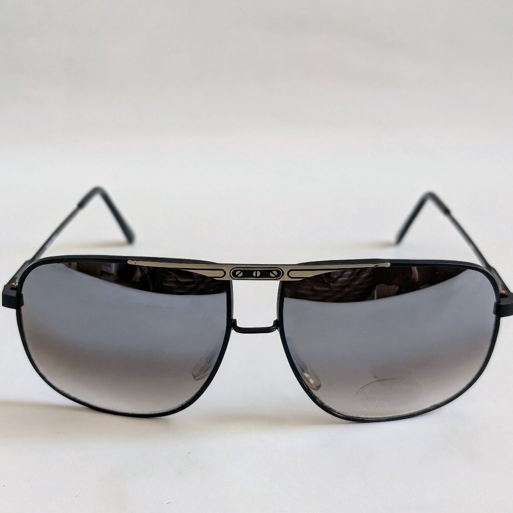 NWT Vintage 90's Large Square Metal Sport Sunglasses (M. Black)